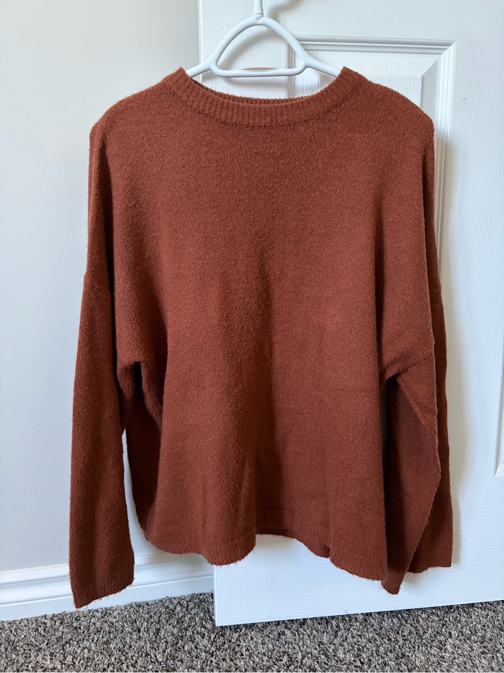 OAK + FORT Womens Crewneck Sweater in Rust